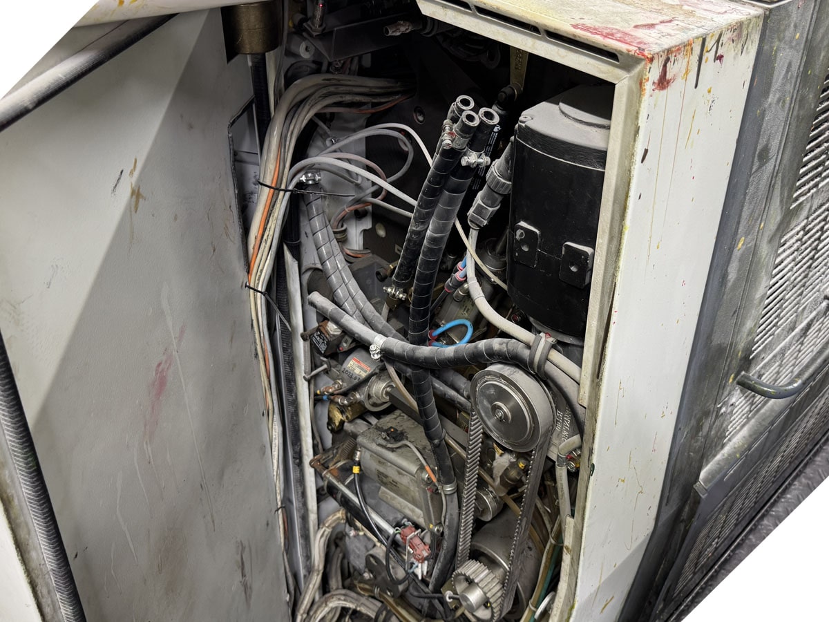 Pressinspection.com | Disassembled unit of a Roland 700 sheet-fed printing machine